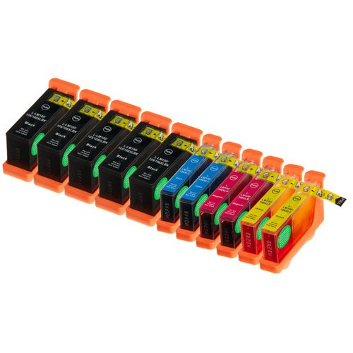 11 X Cartouche D'encre Avec Puce Compatible Lexmark 100, 100xl Pour Imprimantes  Genesis S815, Impact S305, Interact S602, Interact S605, Interpret S402, Interpret S405, Intuition S505, Pinnacle Pr