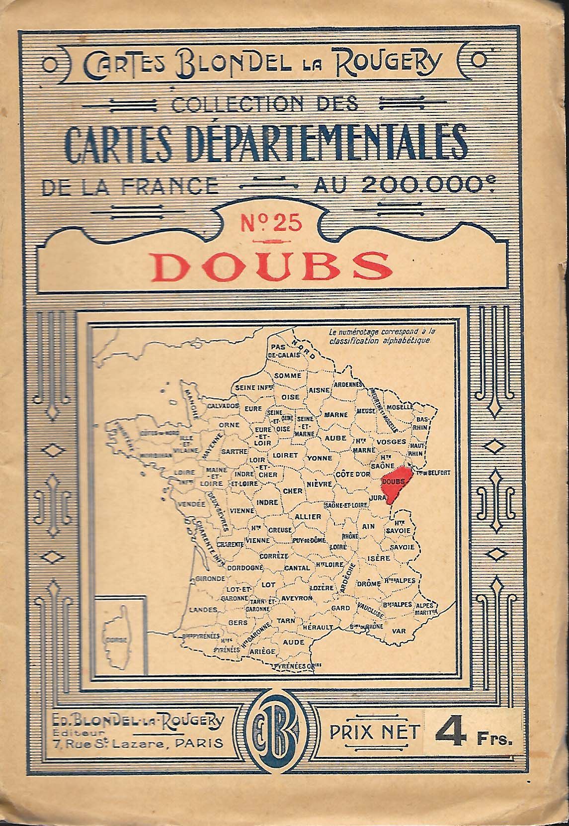 Cartes Blondel La Rougery  N°25 Doubs