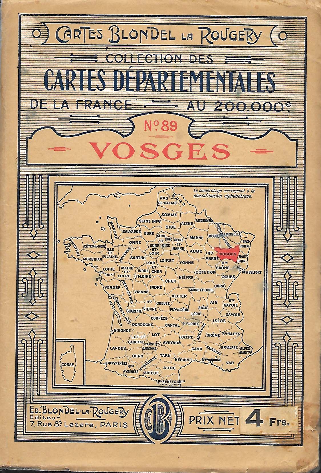 Cartes Blondel La Rougery N°89 Vosges