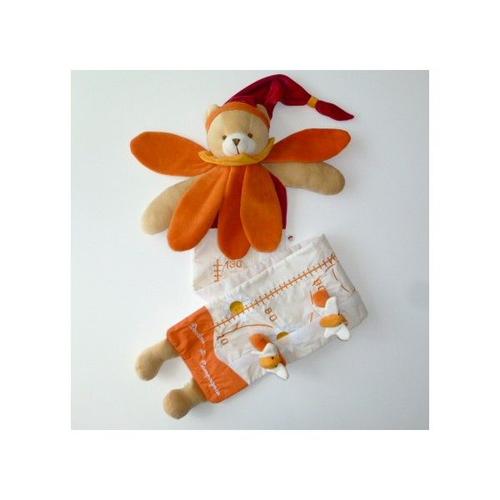 Toise Doudou Et Compagnie Ours Orange Rouge Blanc Pour Mesurer Votre Enfant 