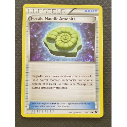 Pokémon - 102/124 - Xy - Impact Des Destins - Fossile Nautile Amonita - Peu Commune