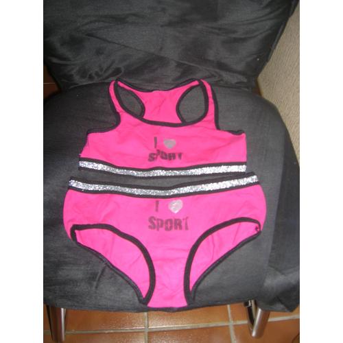 Sous Vêtements I Love Sport Coton 8/10 Ans Rose 