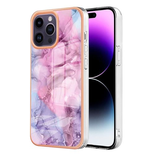 Compatible Avec Le Cas D'iphone 15 Pro Max Marbre Tpu Silicone Antichoc Pare-Chocs - Couleur Rose