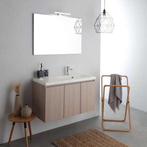 MOBILE DE SALLE DE BAINS SUSPENDU 90CM EN OLMO AVEC BAIGNOIRE DX | MALAGA