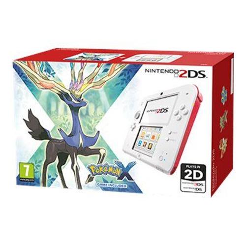 Console Nintendo 2ds Blanc / Rouge + Pokemon X - Console Nintendo 2ds + Carte Mémoire Sdhc 4 Go + Adaptateur Secteur + Pokemon X