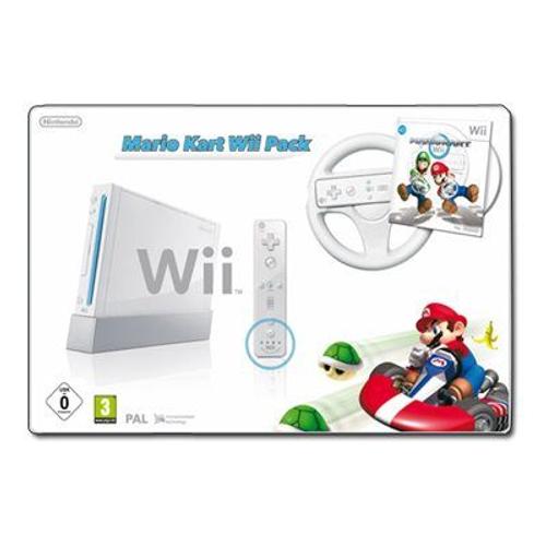Nintendo Wii - Mario Kart Wii Pack - Console De Jeux - Blanc - Mario Kart Wii