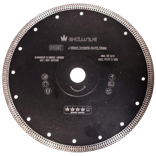 Disque diamant turbo fin, plaques céramiques, coupe humide et sèche, 250 mm/25,4 mm, Richmann Exclusive