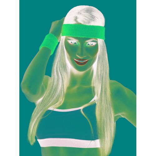 Bandeau Et Poignets Jaunes 80's Adulte Taille Unique