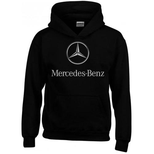 Sweat Capuche Mercedes Benz Noir Logo Gris Argenté Chromé Taille S M L Xl 2xl 3xl 4xl 5xl