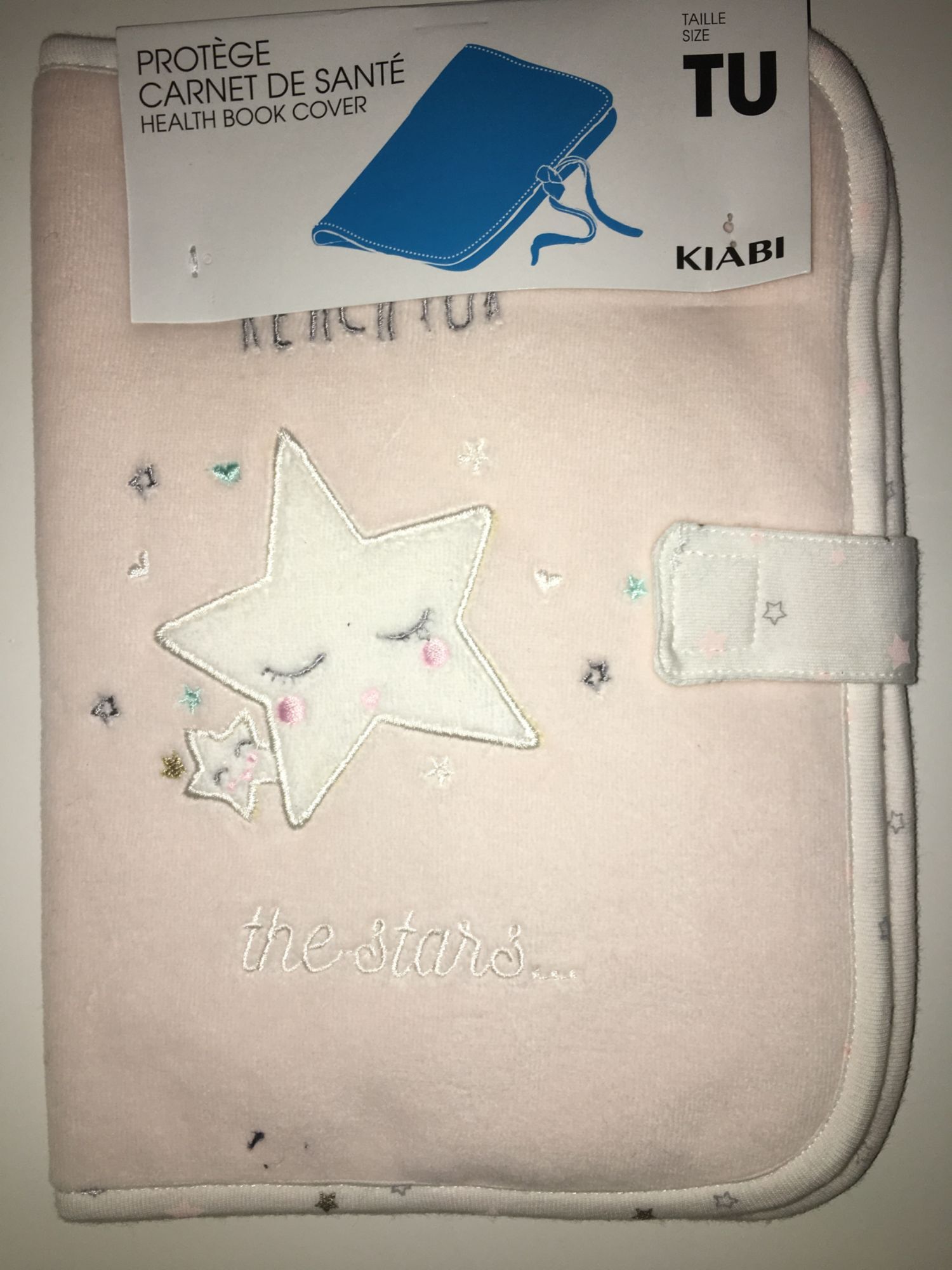 Protege Carnet De Sante Rose Et Blanc Etoile Blanche Reach For The Stars Coeurs Health Book Cover Rakuten