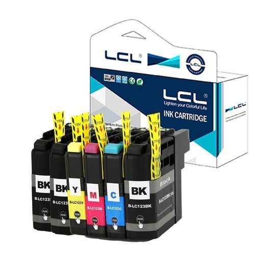 LCL(TM) LC121 LC123 LC123BK LC123C LC123M LC123Y (6-Pack 3 Noir Cyan Magenta Jaune) Cartouche d'encre Compatible pour Brother MFC-J4410DW/J4510DW/J4610DW /J4710DW/J470DW/J6920DW/J870DW/