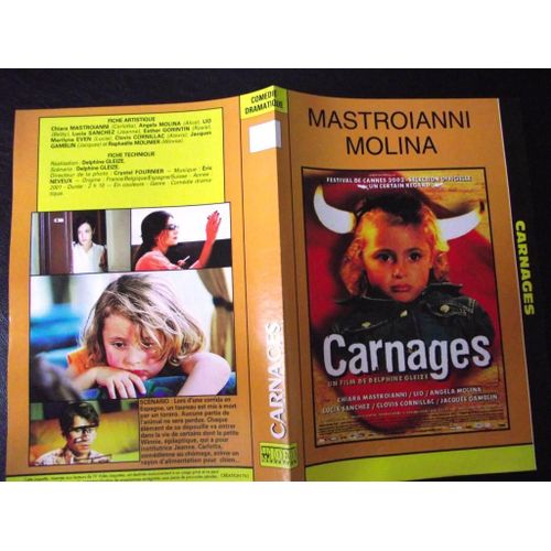 Jaquette Du Film.Carnages(2001).Réalisation.Delphine Gleize Avec Chiara Mastroianni Angela Molina Lio Lucia Sanchez Esther Gorintin