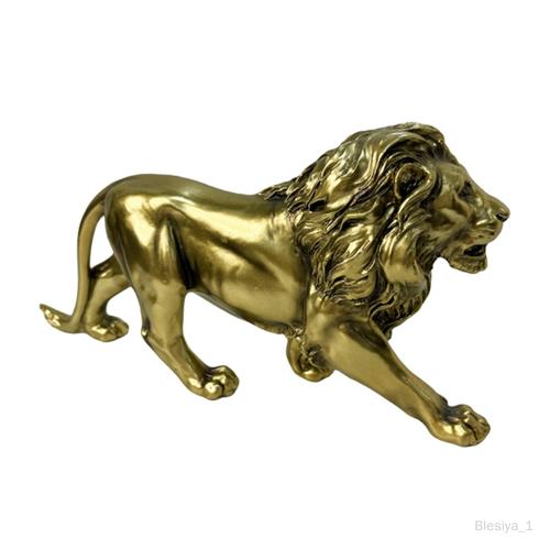 Sculpture animale résine Figure décor collections armoire Lion Statue Cuivre