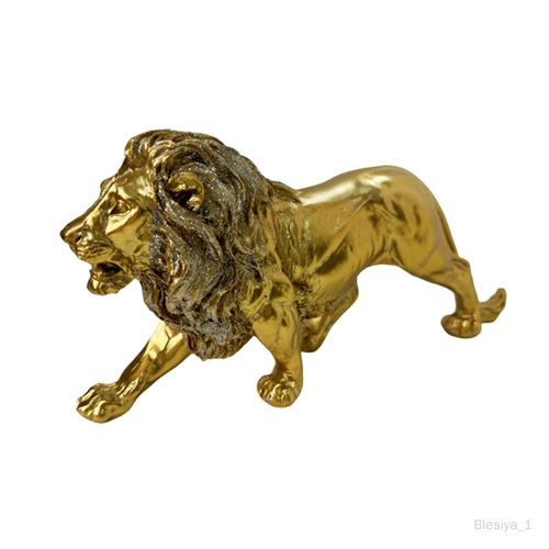 Sculpture animale résine Figure décor collections armoire Lion Statue Doré