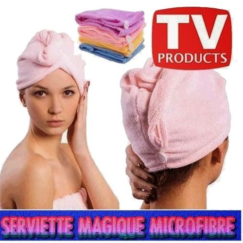 Serviette Magique Turban Bonnet Microfibre Sèche Cheveux Absorbante 