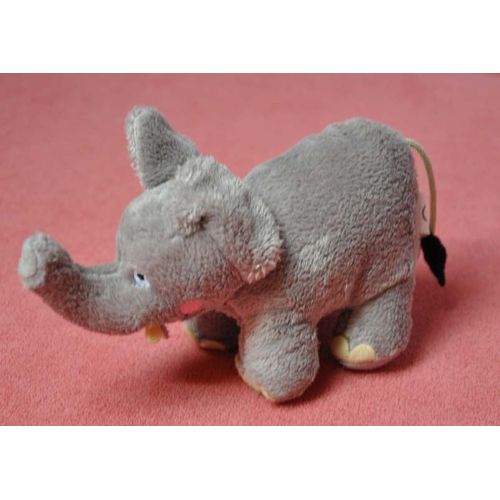 Doudou Éléphant. H 9.5 Cm L17 Cm Avec La Trompe