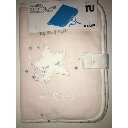 Protege Carnet De Sante Rose Et Blanc Etoile Blanche Reach For The Stars Coeurs  Health  Book Cover 