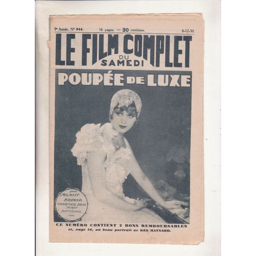 Le Film Complet Du Samedi N°944 Dec 1930   Poupée De Luxe Par Alain Bregis