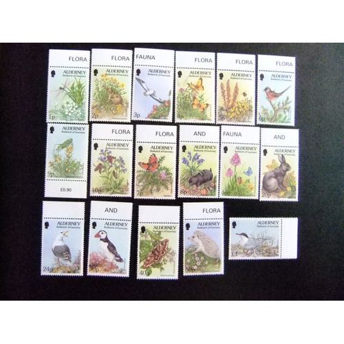 Aurigny Alderney 1994 Faune Et Flore Yvert Nº 65 / 81 ** Mnh