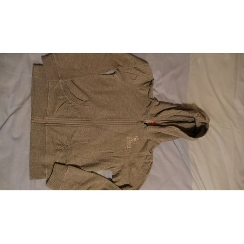 Gilet À Capuche Sport Nky  10 Ans Gris Chiné Neuf  