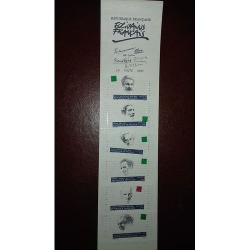 Carnet Timbres Poste"Ecrivains Français" 1993