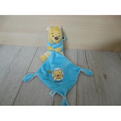 Doudou Winnie Déguisé Lapin Mouchoir Jaune / Bleu