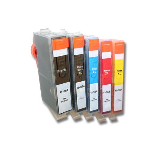 vhbw 5x cartouches compatible pour HP Officejet 7000 Wide Format imprimante - Set cyan, magenta, photo noir, noir, jaune