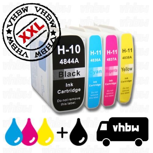 vhbw 4x cartouches compatible pour HP Business Inkjet 2200, 2230, 2250, 2280, 2300, 2500C imprimante - Set cyan, magenta, jaune, noir