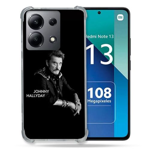 Coque Renforcée Pour Xiaomi Redmi Note 13 4g Musique Johnny Hallyday Noir