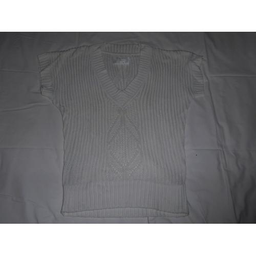 Magnifique Pull Tunique Blanc Esprit - Taille M