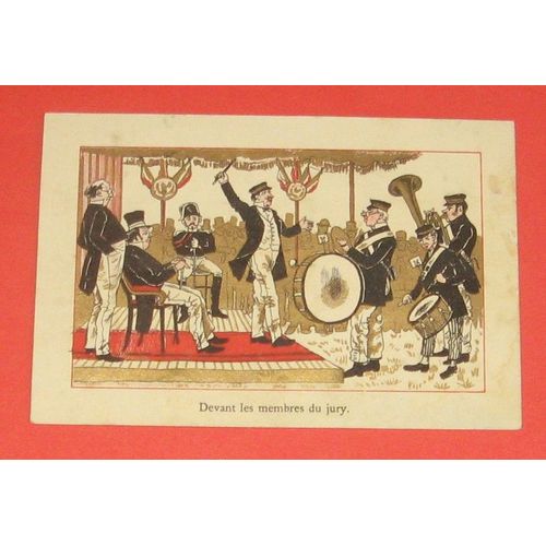 Chromo Ancien Orchestre Musique Humour Publicitaire Grands Magasins Lyon