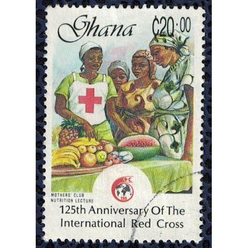 Ghana Oblitération Ronde Used Stamp 125 Anniversaire Red Cross Croix Rouge