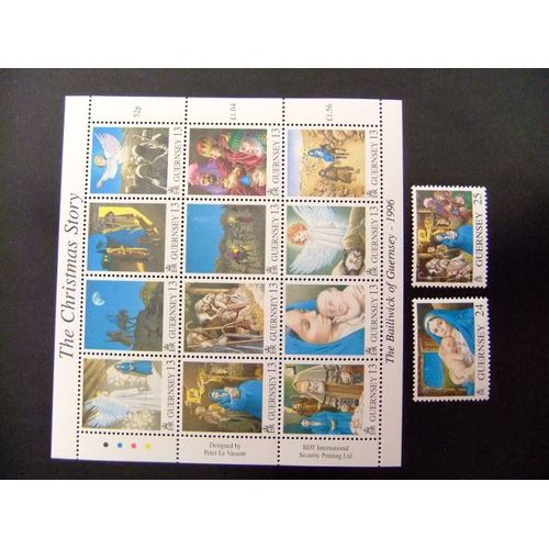 Guernsey Guernesey 1996 Navidad Yvert Nº 718 / 19 + Bloc 35 ** Mnh