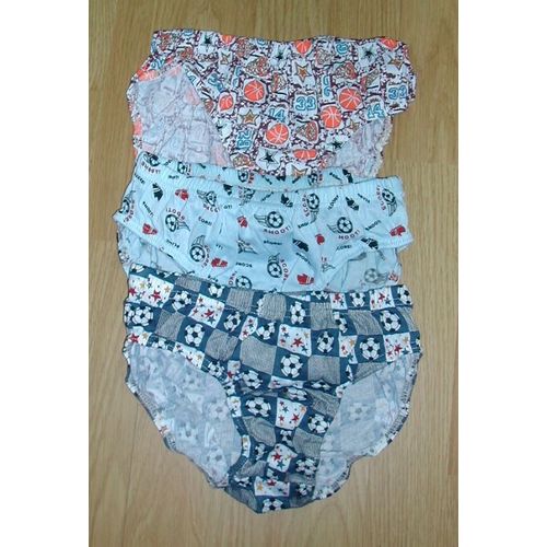 Lot De 3 Slips Thème Sports Antang 12 - 13 100% Cotton