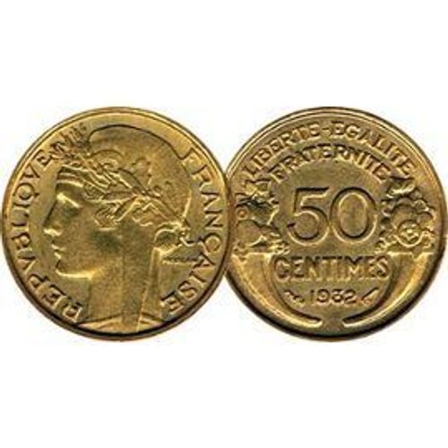 Monnaie De Collection 50 Centimes De Francs Français Année 1932
