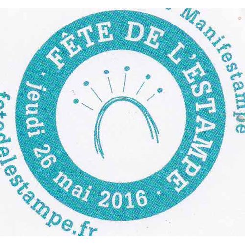Autocollant : Fête De L'estampe, Jeudi 26 Mai 2016 Avec Manifestampe