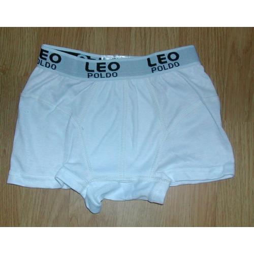 Boxer Blanc Leo Poldo Taille 6 - 8 100% Cotton