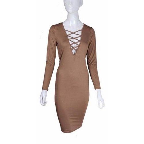 Robe Brun/Beige À Laçage Txl/42