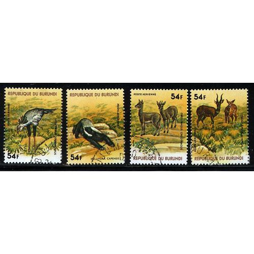 Animaux Burundi Série De 4 Timbres Oblitérés 