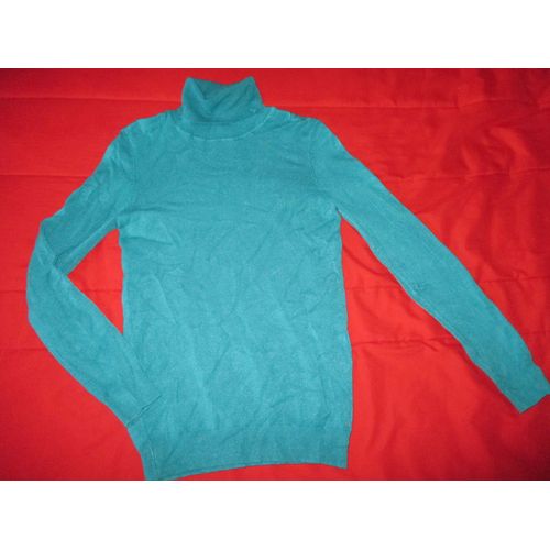 Pull Naf Naf Col Roulé  Taille S Turquoise 