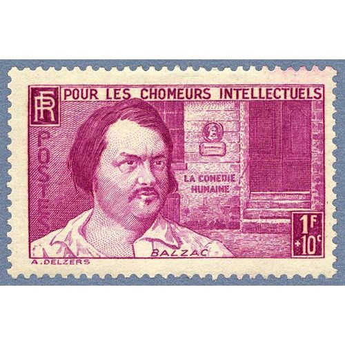 France 1941, Au Profit Des Chômeurs Intellectuels - 2ème Série, Bel Exemplaire Yvert 463,  Neuf* Portrait De Balzac, Écrivain, Auteur De "La Comédie Humaine".