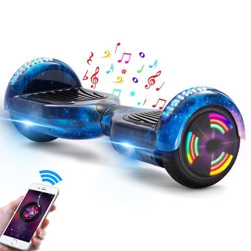 Hoverboard 6,5 Pouces Pour Enfant Et Ados Bluetooth Et Led Moteur Puissant - Bleu Ciel