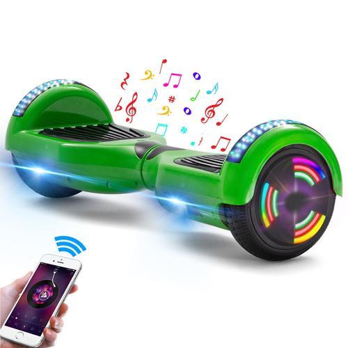 Hoverboard 6,5 Pouces Pour Enfant Et Ados Bluetooth Et Led Moteur Puissant - Vert -