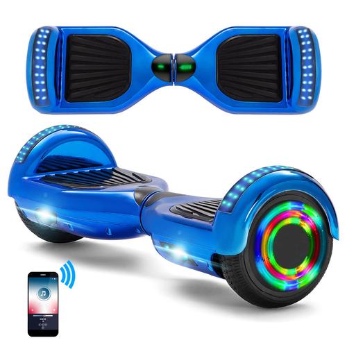 Hoverboard 6,5 Pouces Pour Enfant Et Ados Bluetooth Et Led Moteur Puissant - Bleu-