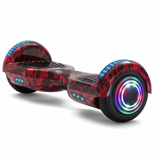 Hoverboard 6,5 Pouces Pour Enfant Et Ados Bluetooth Et Led Moteur Puissant - Rouge Flamme-