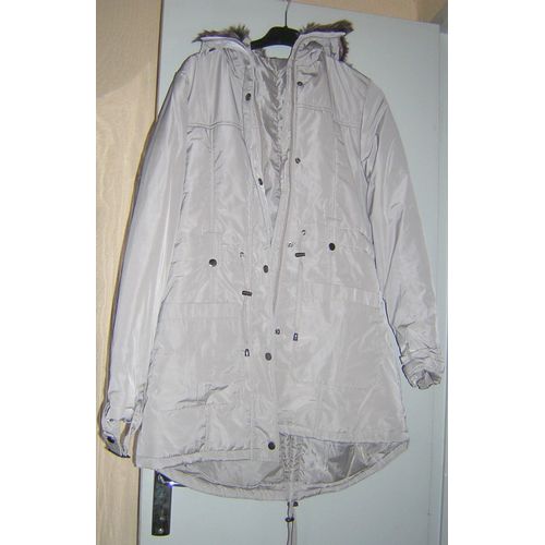 Tex Woman  Manteau Parka À Capuche Taille 40 Beige Crème Écrue