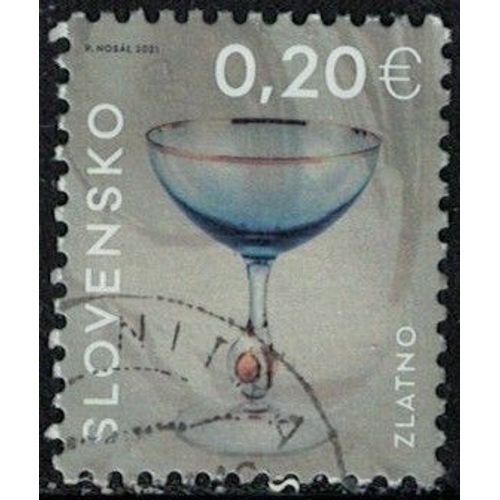 Slovaquie 2021 Oblitéré Used Industrie Verrière Verre À Vin Doré Zuzana Zlatno Y&t Sk 815 Su
