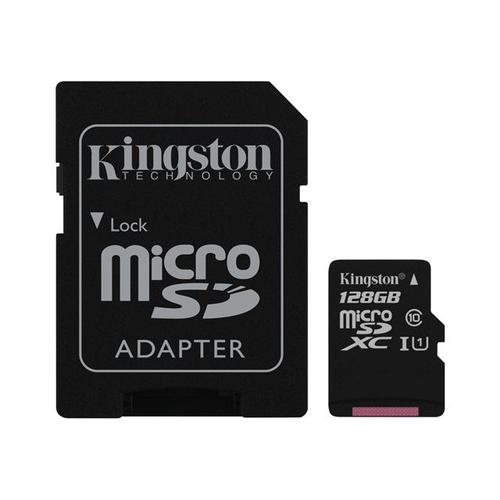 Kingston - Carte mémoire flash (adaptateur microSDXC vers SD inclus(e)) - 128 Go - UHS Class 1 / Class10 - microSDXC UHS-I