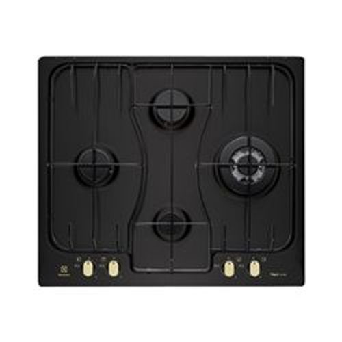 Electrolux Rustico Rgg6243lor - Table De Cuisson Au Gaz - 4 Plaques De Cuisson - Niche - Largeur : 56 Cm - Profondeur : 48 Cm - Noir - Fonte Noire