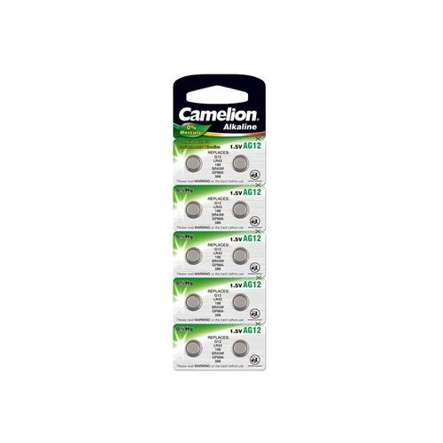Camelion Pack de 10 piles Camelion Alcaline AG12 LR43 0% Mercury/Hg